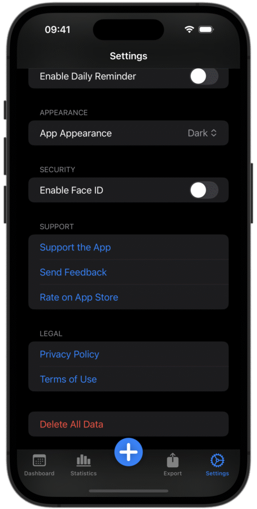 Simple Poo: Settings Screen